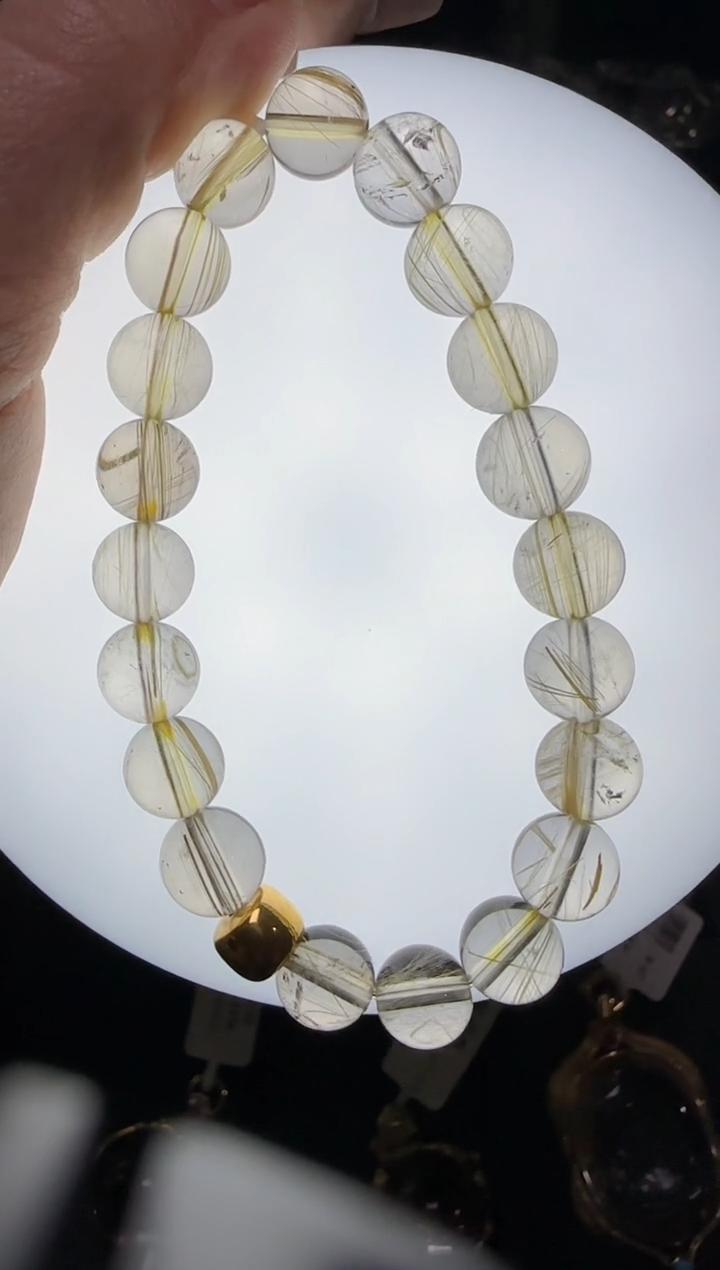 【闪购商品】水晶手串未镶嵌18K钛晶正气道手串Z24200成