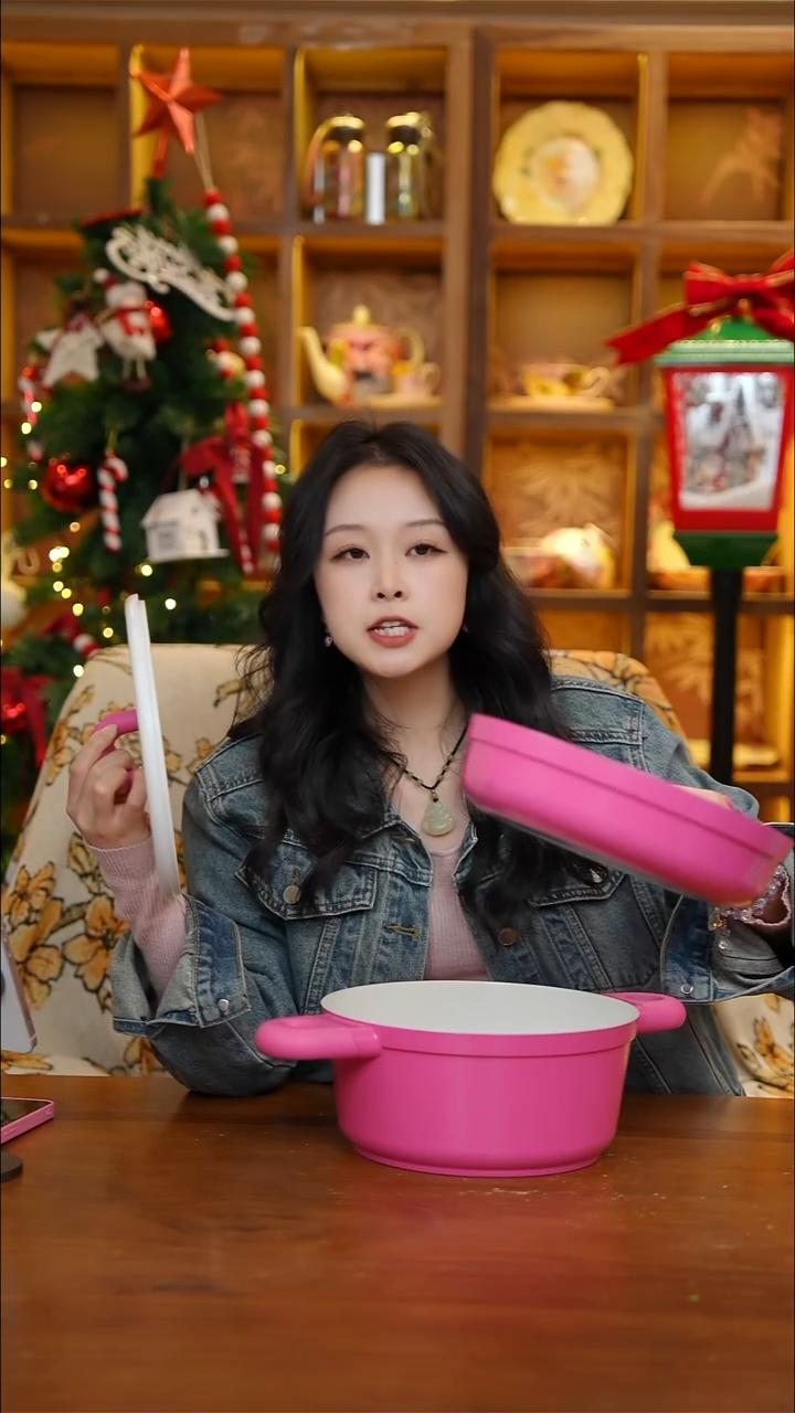 陶45-Alpstone带盖汤锅(适用于3-5人)-芭比粉24cm-CF4738