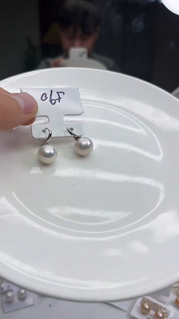 未镶嵌耳饰淡水珍珠白色系高跟鞋