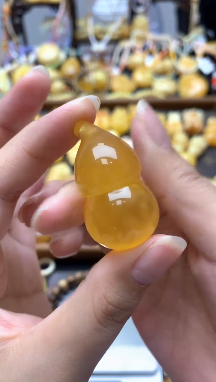 未镶嵌琥珀珠宝奇石013琥珀蜜蜡花粉有纹小坑介意勿拍