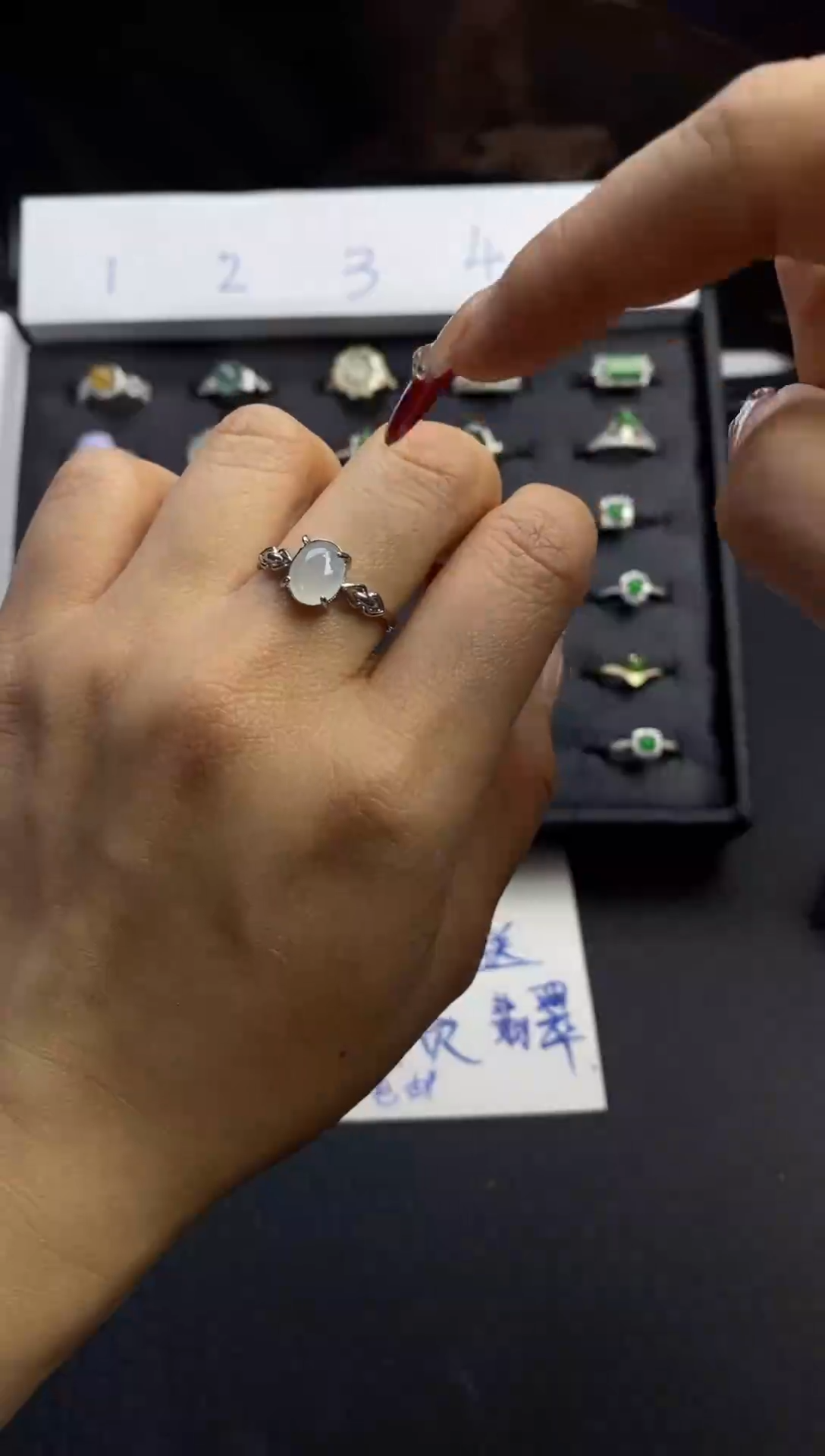 【闪购商品】翡翠戒指银S925镶嵌女士戒指