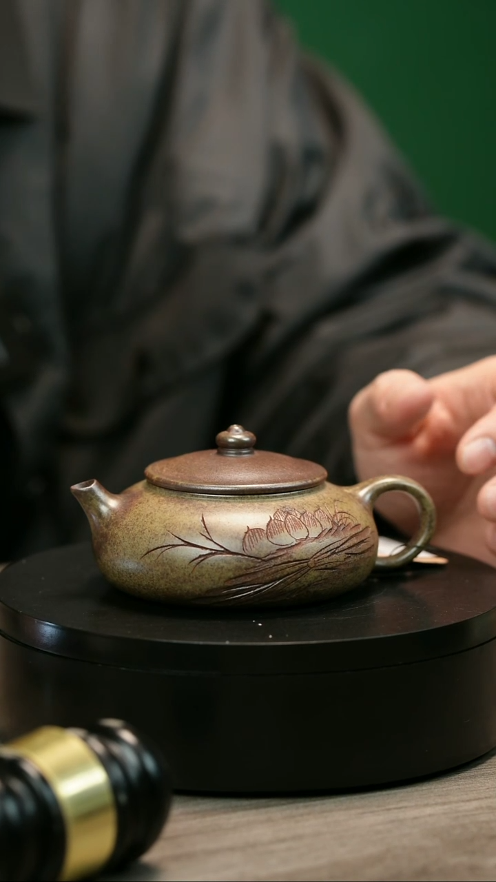 茶壶紫砂煎***瓣H2028李琴柴烧莲花寒江