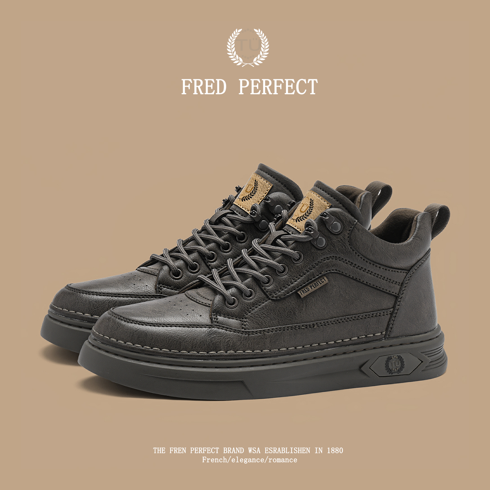 FRED PERFECT2025秋冬男士休闲风百搭马丁靴高帮复古时尚男鞋