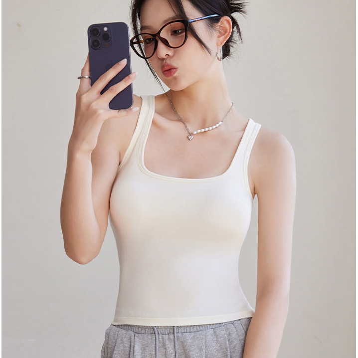 克尔伦贝10A抑菌漫画胸小胸显大外扩背心方领百搭时尚显瘦8809
