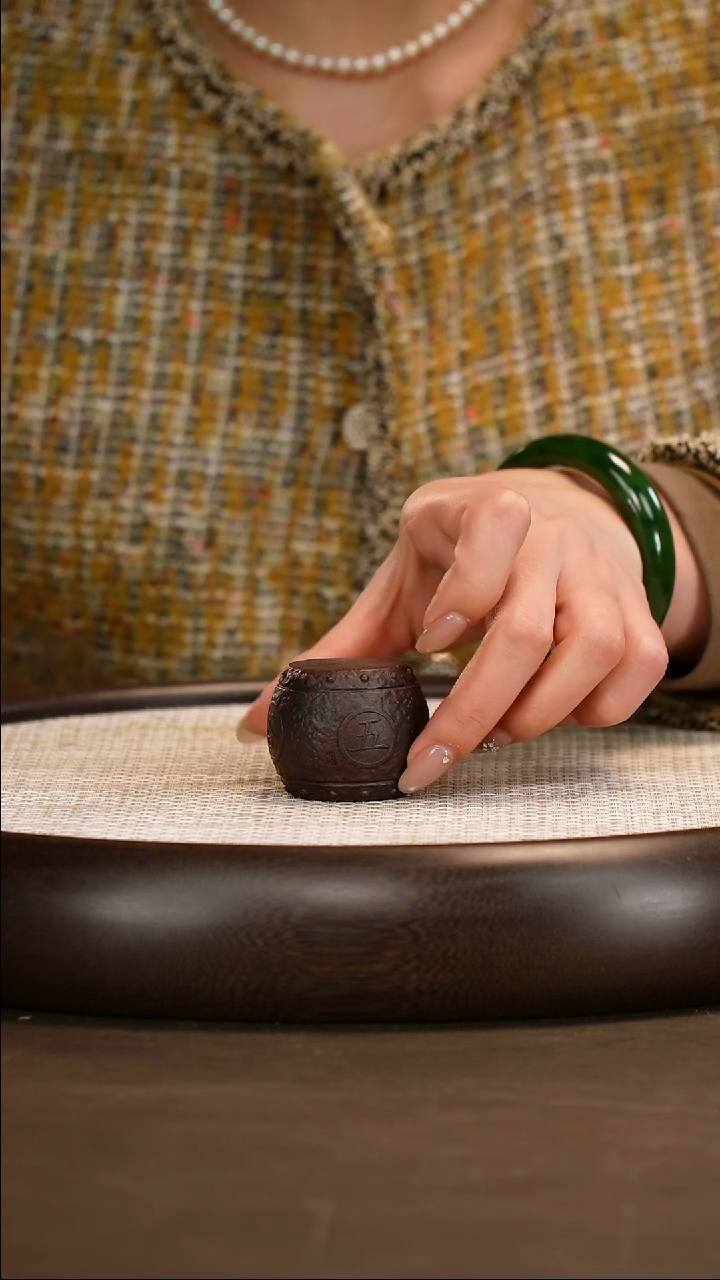 紫砂盖置紫泥五谷丰登盖置