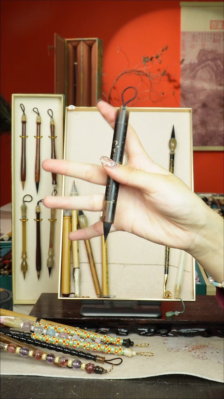 237号闪孤品高货毛笔链接 清水试笔 蘸墨不退