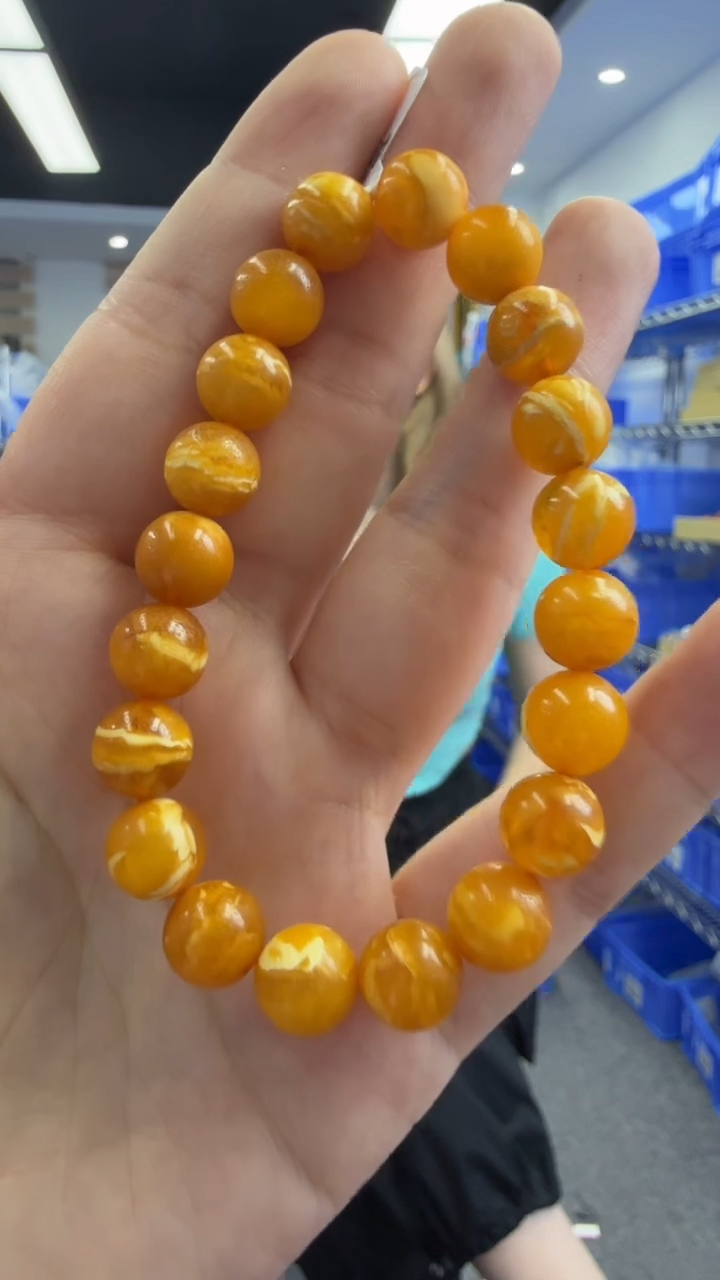 未镶嵌琥珀手链18秒拍号 假一罚三