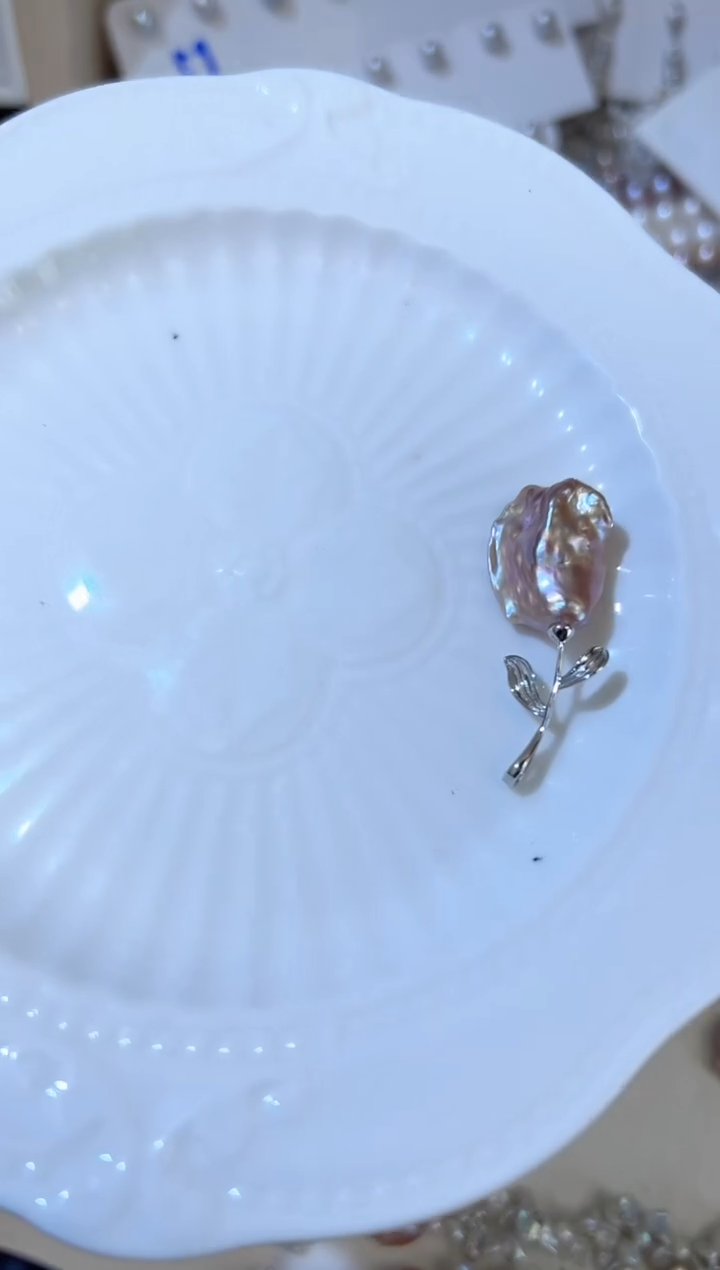 淡水珍珠银S925镶嵌颈饰S13 