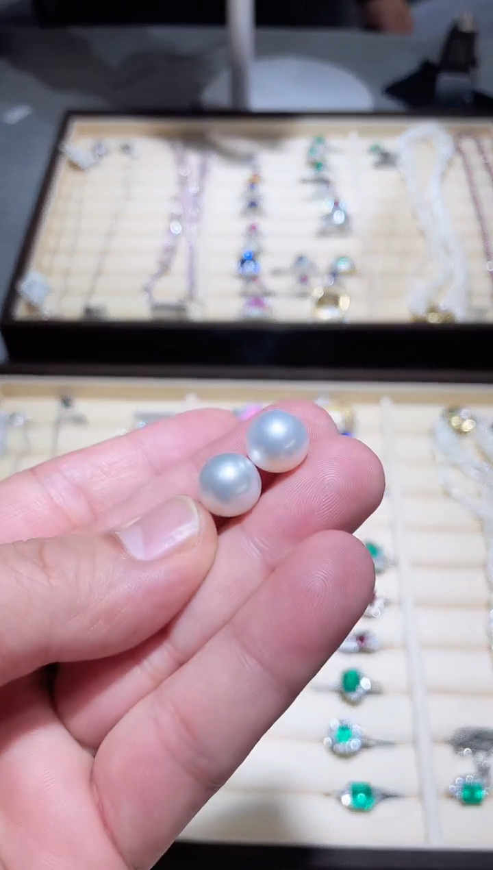 【闪购商品】海水珍珠裸珠未镶嵌11mm-12mm 2颗