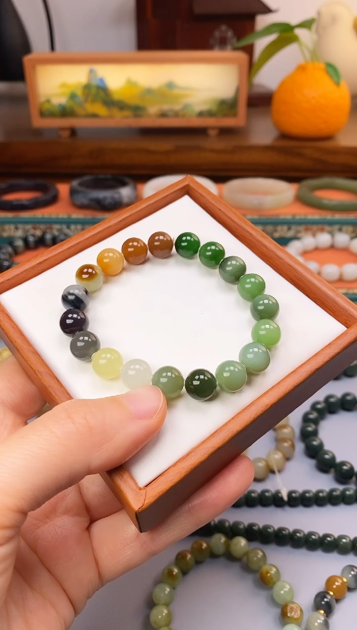 未镶嵌手串和田玉顶配多宝