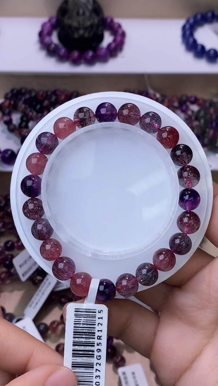 【闪购商品】水晶手链未镶嵌黑加仑超七8m+