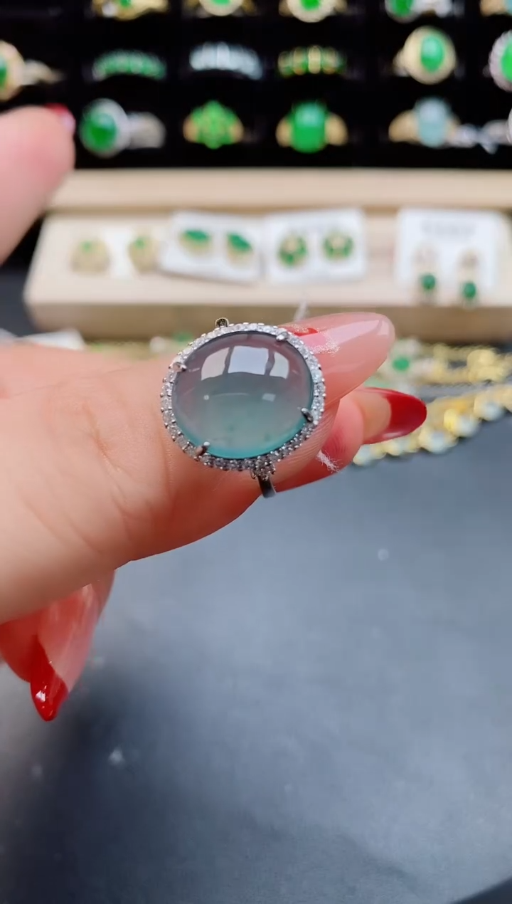 【闪购商品】翡翠戒指银S925镶嵌508550