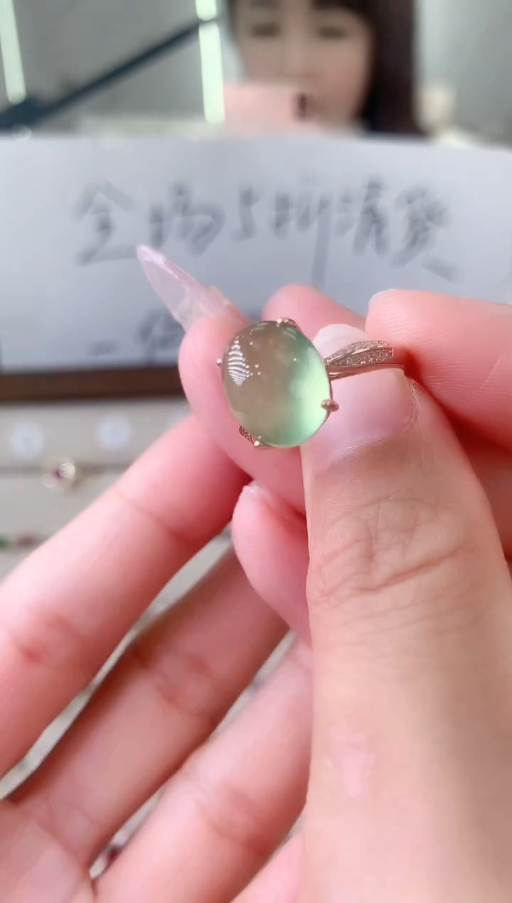 【闪购商品】葡萄石戒指银S925镶嵌88-2  