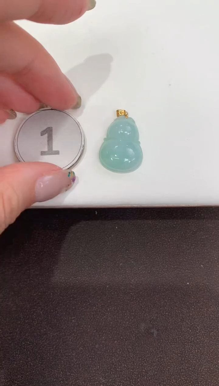 颈饰18K金镶嵌翡翠天然缅甸A货翡翠