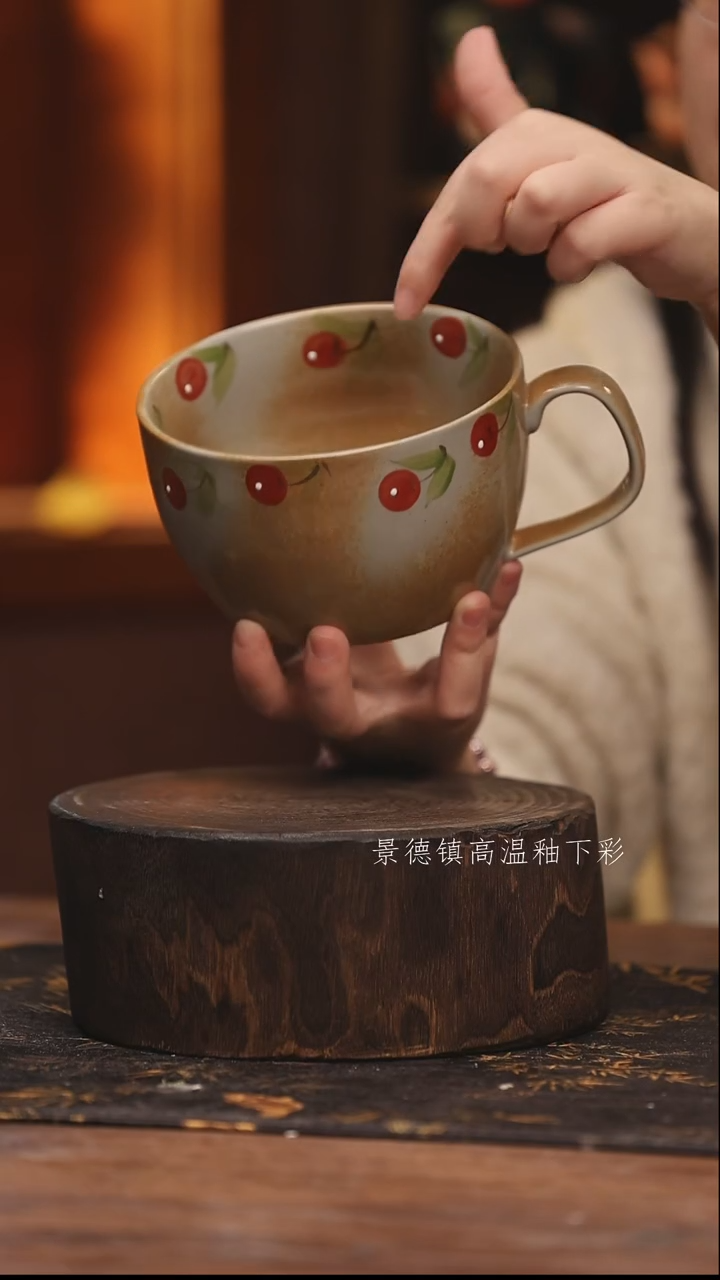 陶瓷景德镇高温釉下手绘陶瓷@L221@