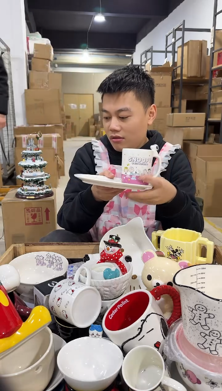 瓷片史努比一杯一碟