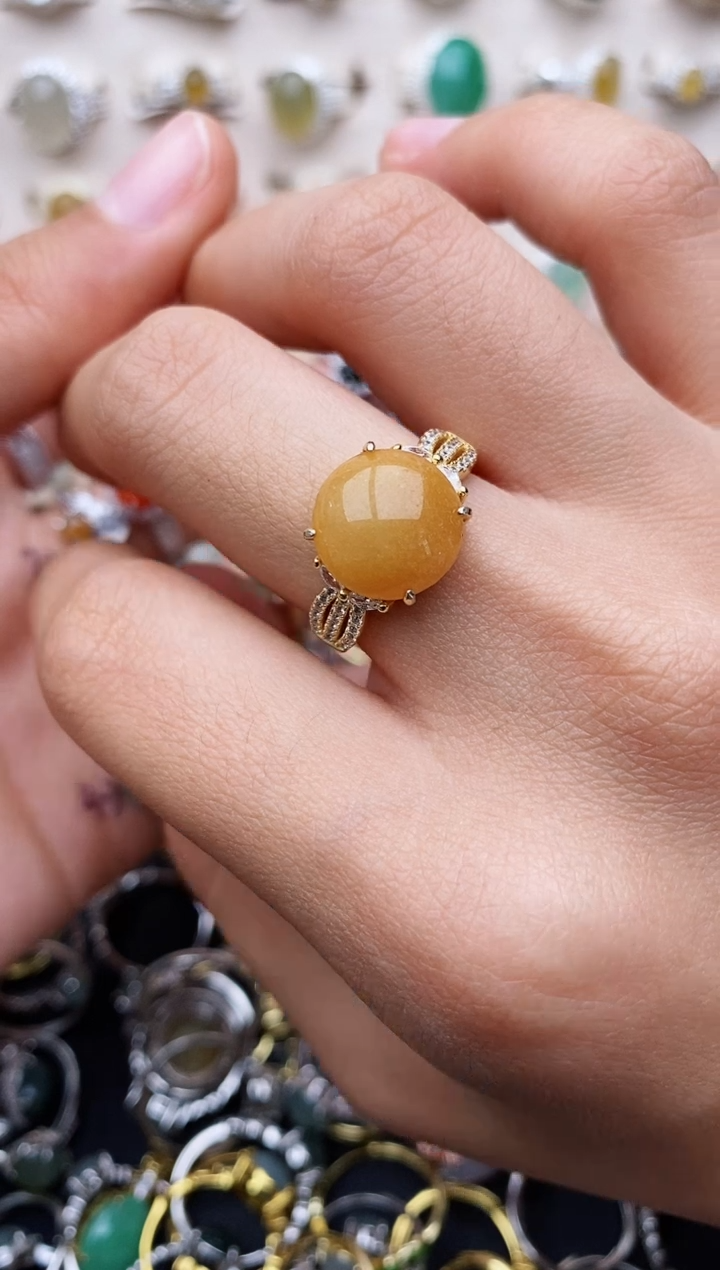 【闪购商品】翡翠戒指银S925镶嵌缅甸翡翠