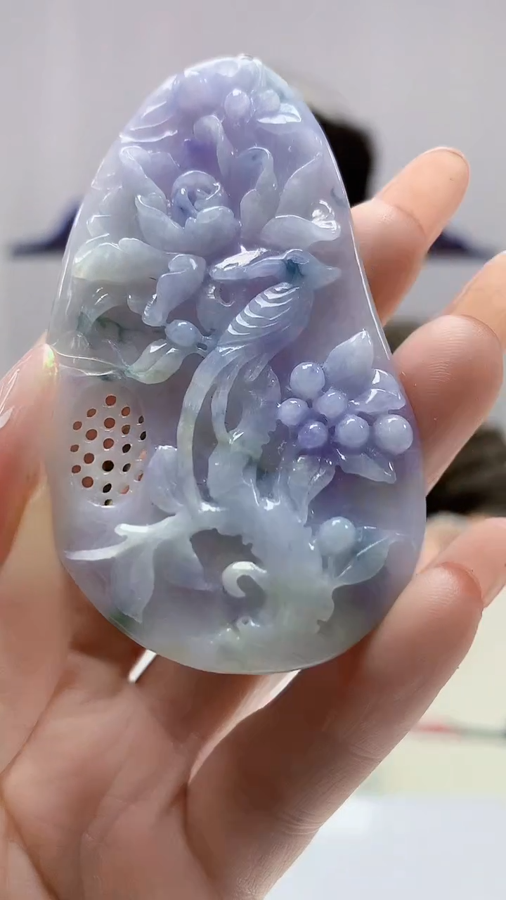 【闪购商品】定制翡翠未镶嵌1502DD-毛货挂件40