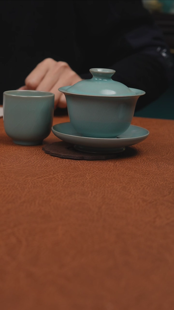 【闪购商品】杯汝州原产地原矿釉仿古中盖碗+杯子