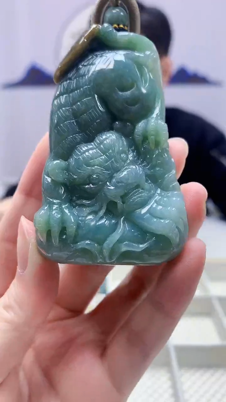 【闪购商品】定制翡翠未镶嵌4917zm-毛货挂件虎牌84