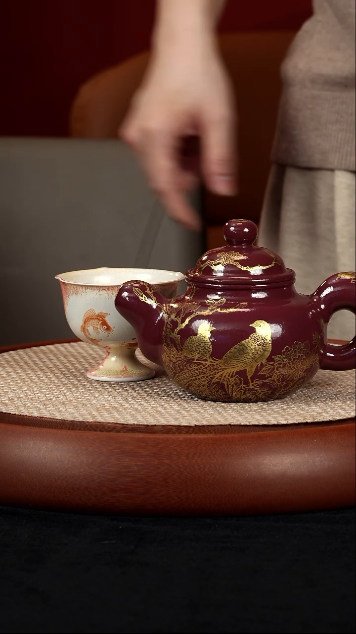 茶壶紫砂【kb051】锦上添花宜兴紫砂ZLM