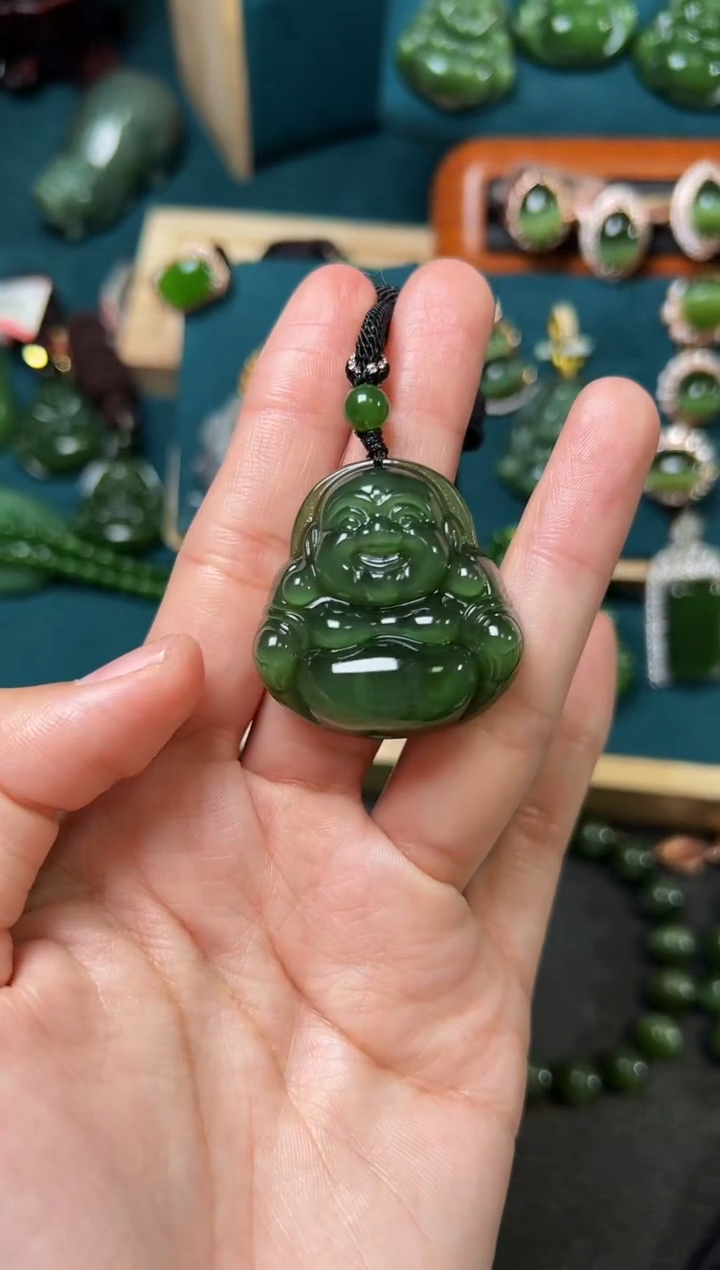 【闪购商品】和田玉（碧玉）颈饰未镶嵌碧玉34×35×11左右