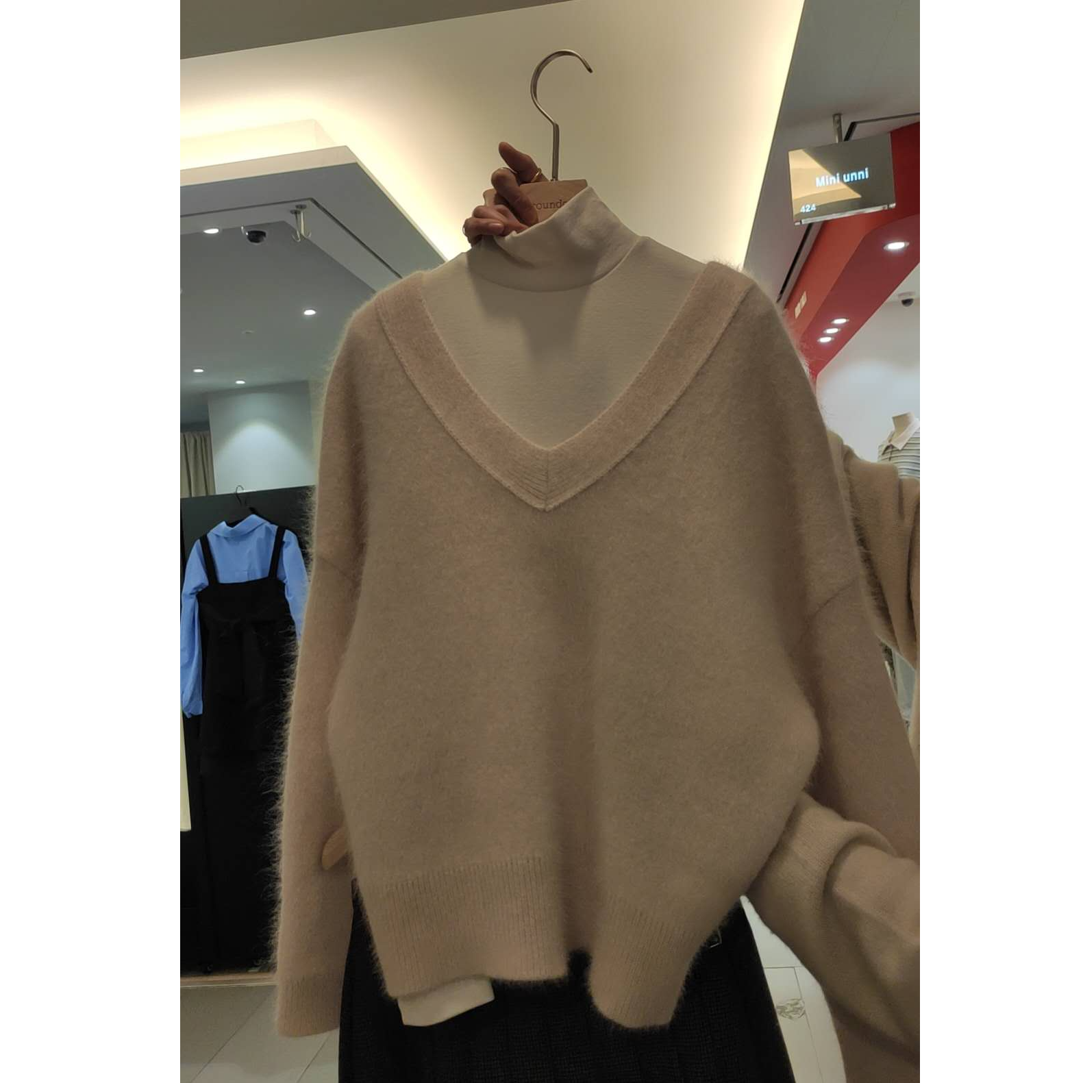 毛衣V领口-NO退换 接受再拍 Y-P-724 网红针织时尚宽松