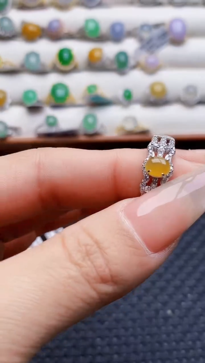 银S925镶嵌戒指翡翠2354