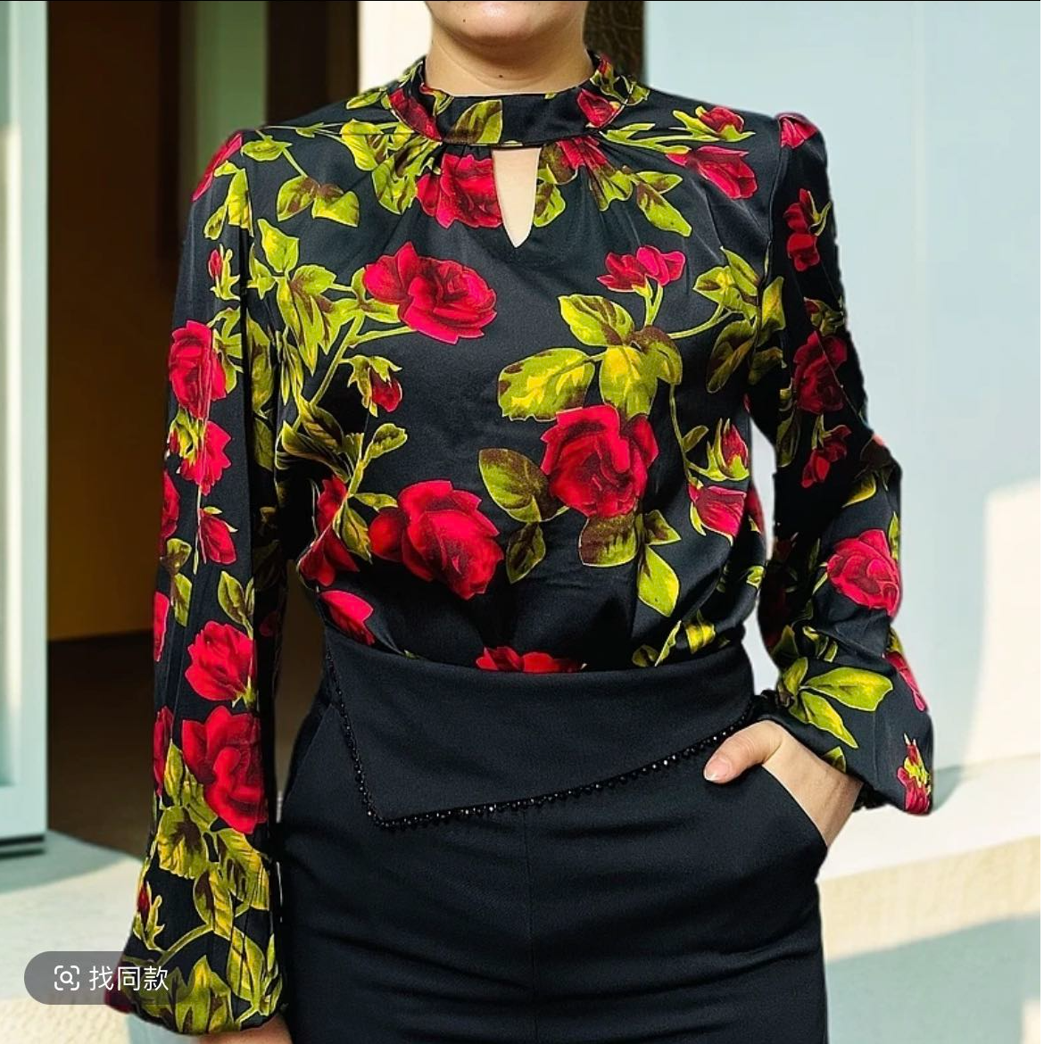 时尚秋冬仙女风长袖衬衫碎花衬衫袖打底不起球百搭