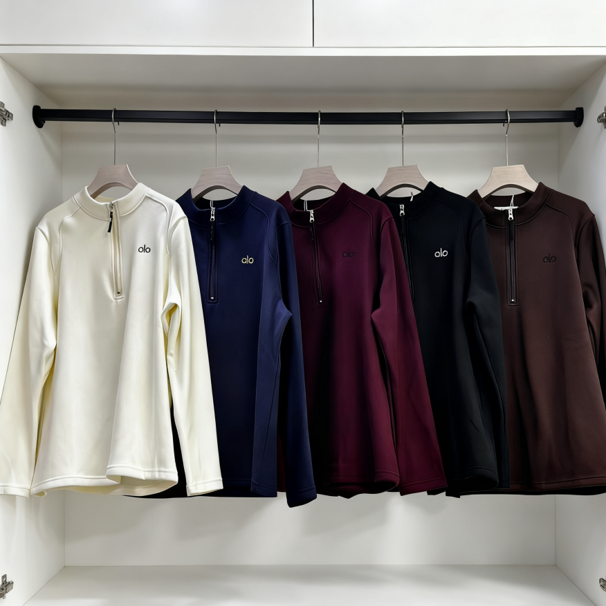  【胖彤彤】6996#字母刺绣拉链插肩加绒卫衣Y/590