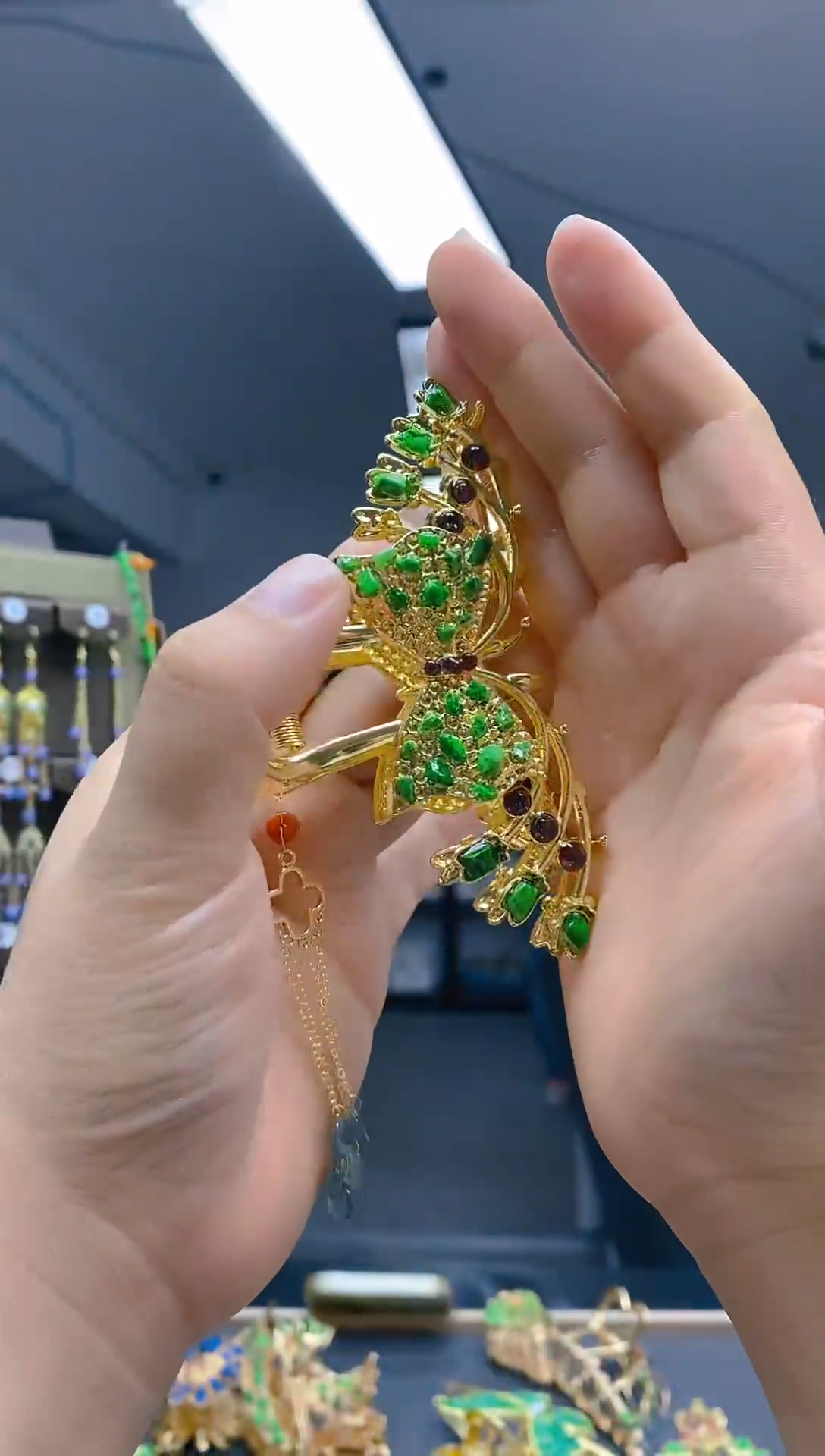 【闪购商品】翡翠耳饰合金301翡翠发簪