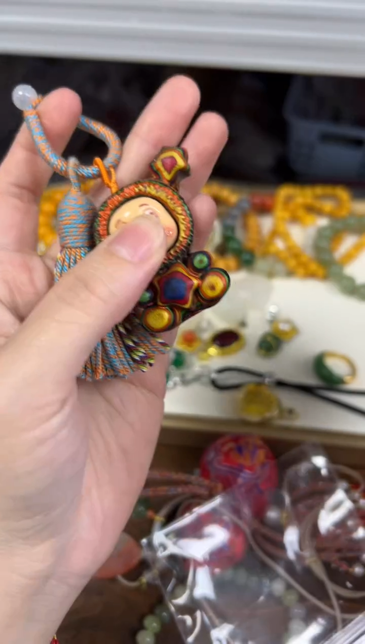 檀香木吊坠新款彩虹木檀木圣诞星星人挂件[02]