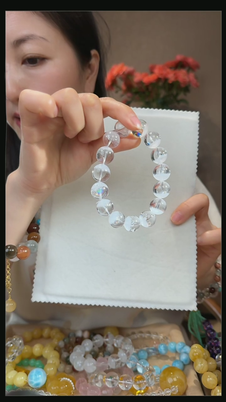 【闪购商品】水晶手串未镶嵌天然白幽灵手串15m