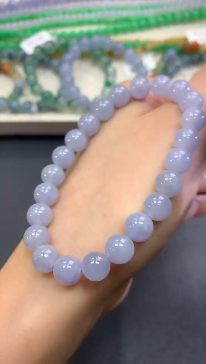 【闪购商品】翡翠手串未镶嵌q325紫货有色差