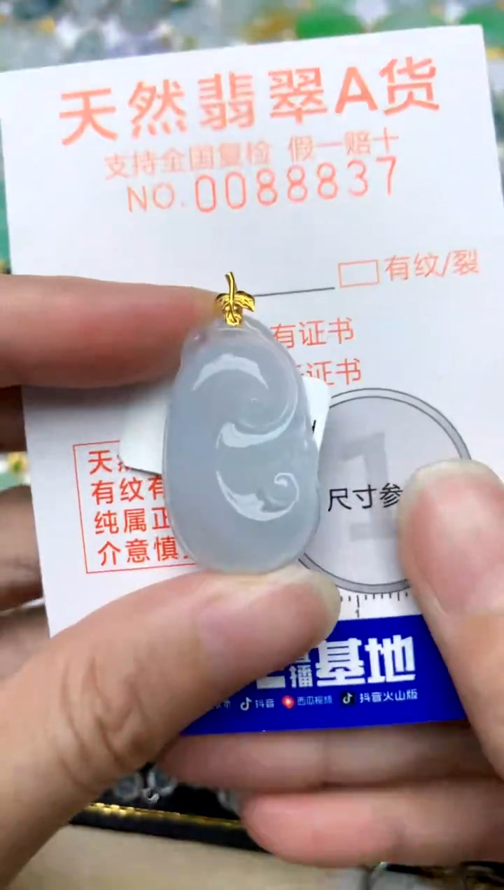 颈饰18K金镶嵌翡翠天然A货翡翠