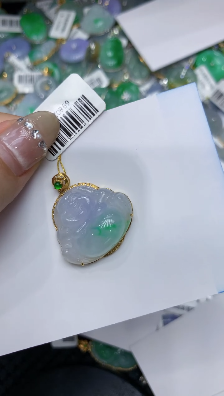 【闪购商品】翡翠颈饰18K金镶嵌222222222