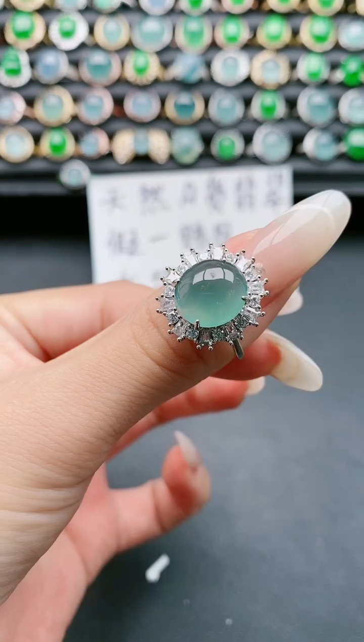 【闪购商品】翡翠戒指银S925镶嵌111111