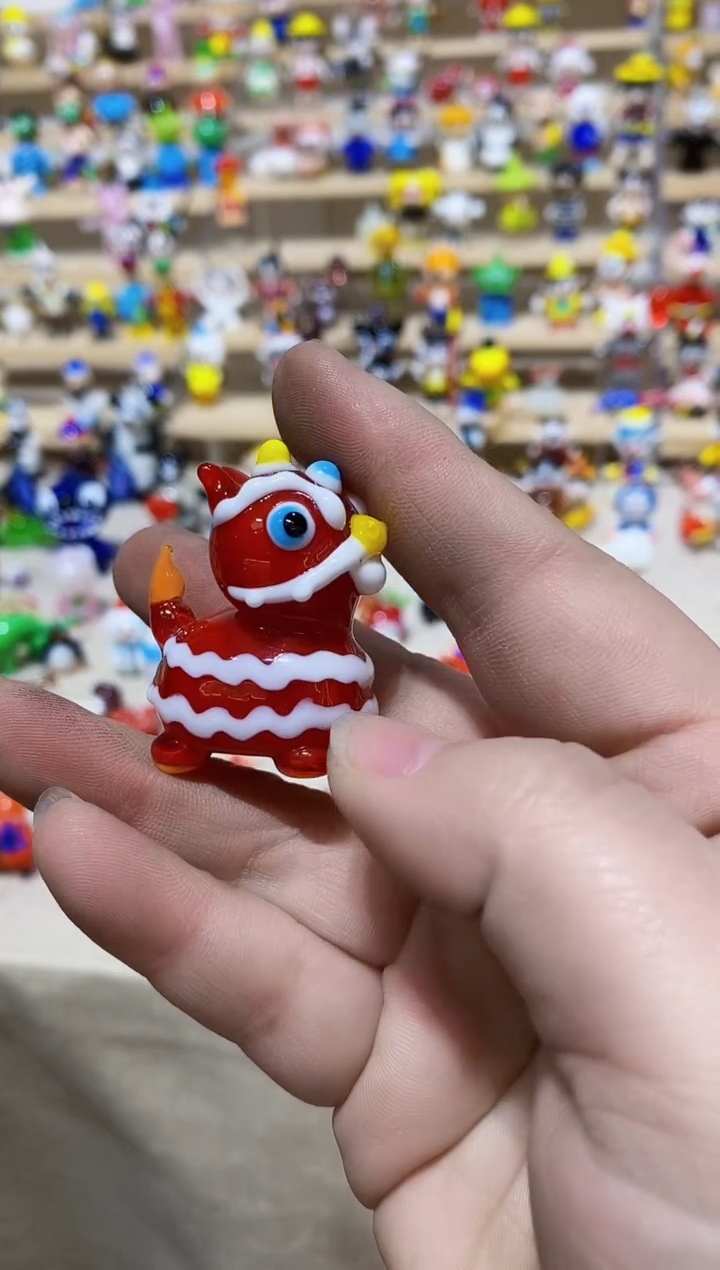 【闪购商品】琉璃手工艺品红醒狮