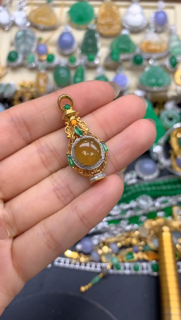 【闪购商品】翡翠颈饰18K金镶嵌412-中国好珍宝