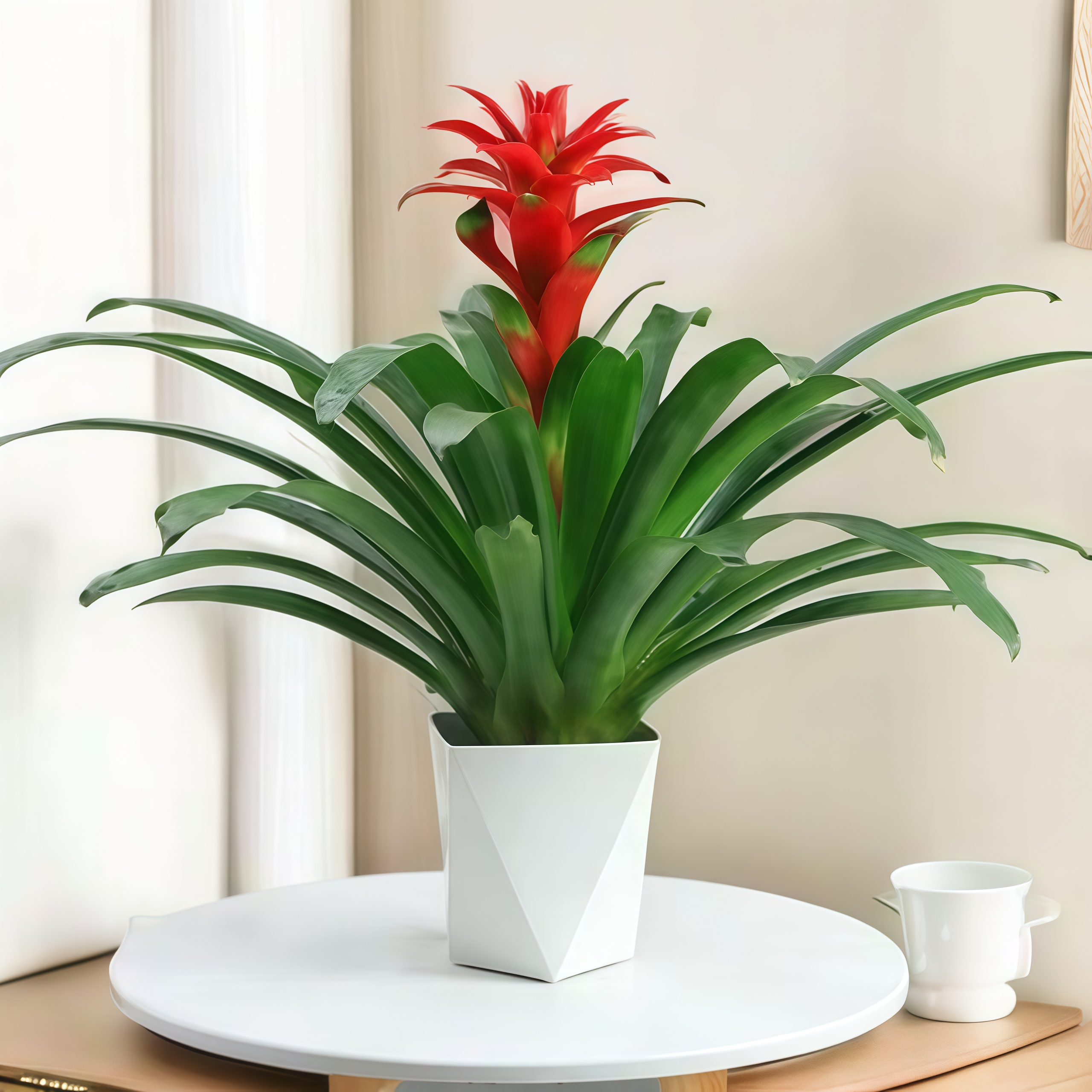 W鸿运当头盆栽水培小红星凤梨花带花绿植室内客厅大型办公室绿植