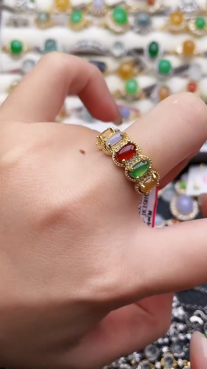 银S925镶嵌戒指翡翠183