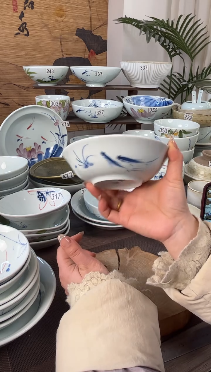 明舟微瑕手绘6寸正德碗（单只装随机图案）