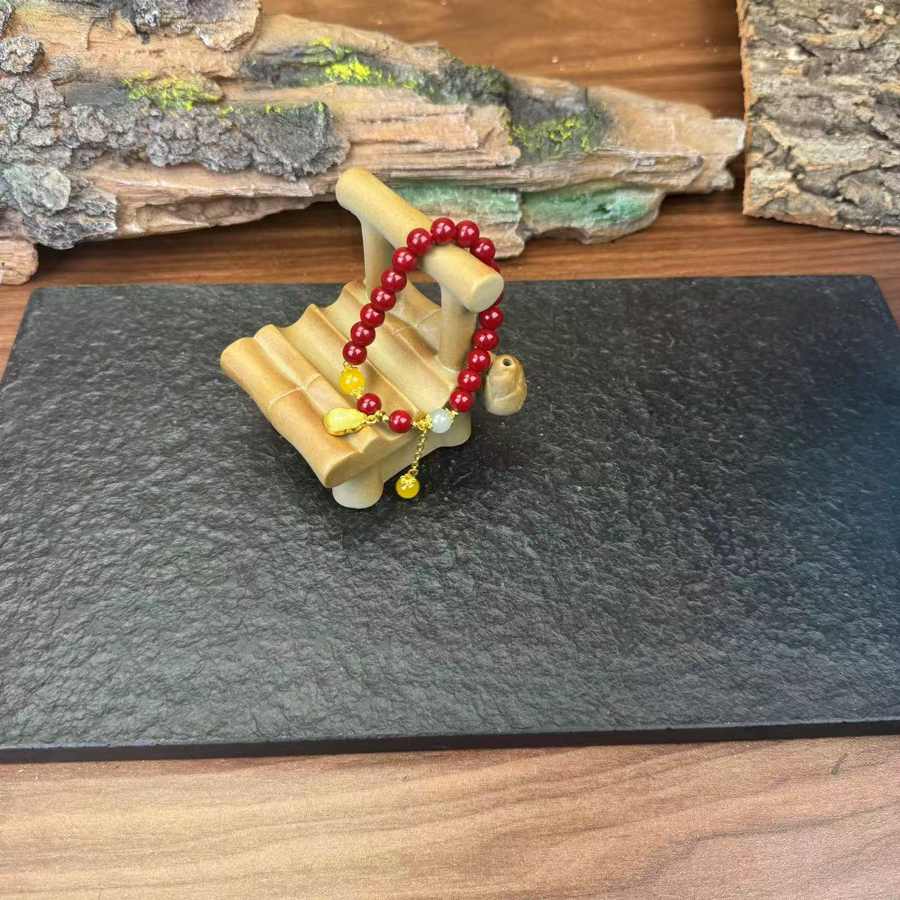 含辰砂工艺品红手串带葫芦SC005