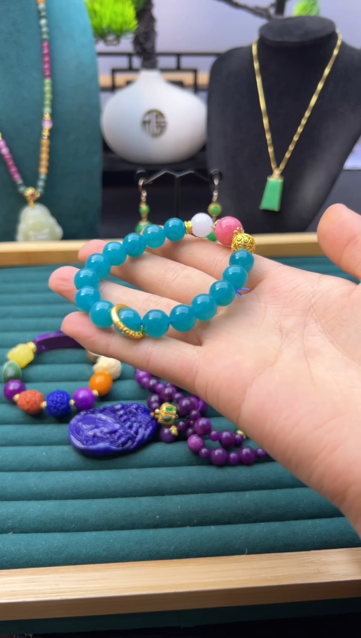 【闪购商品】天河石手链14K金镶嵌S132