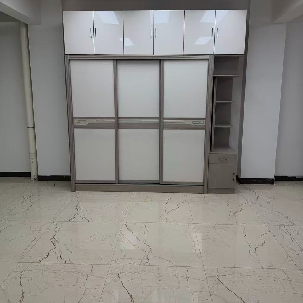 全实木质衣柜深色对开门衣柜北欧风格卧室衣柜家用四开门出租衣柜