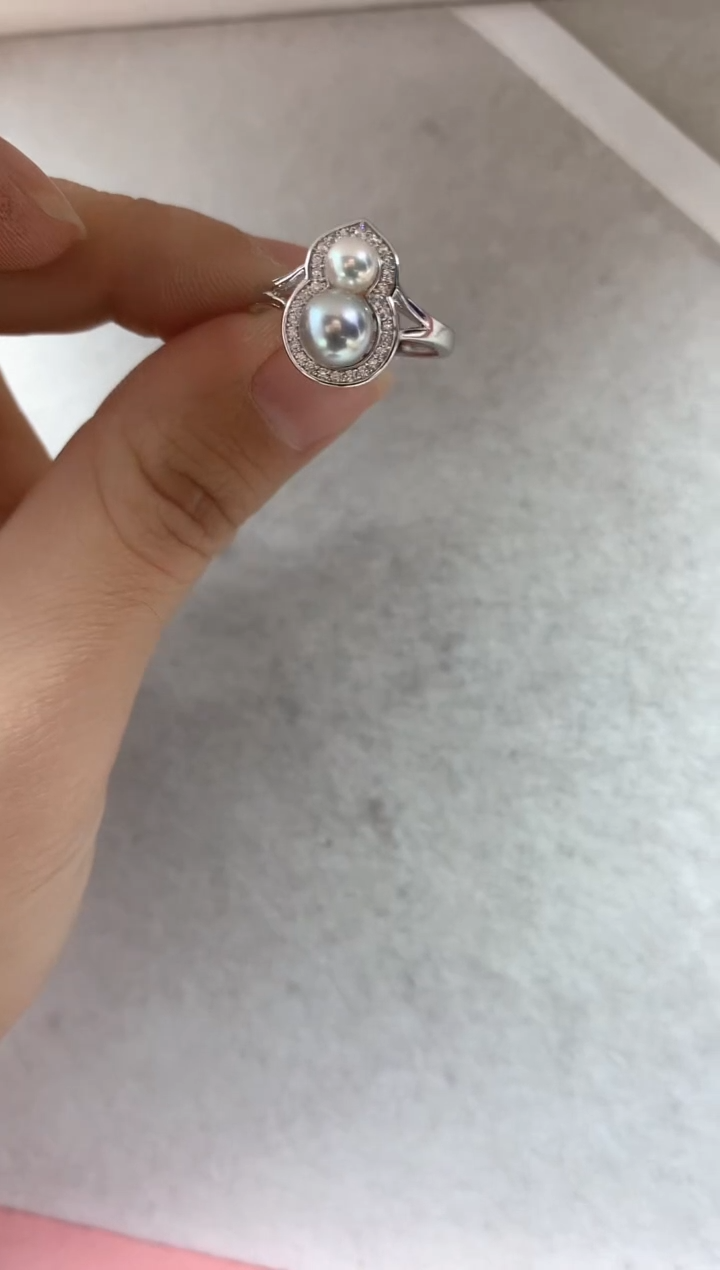 银S925镶嵌戒指海水珍珠1