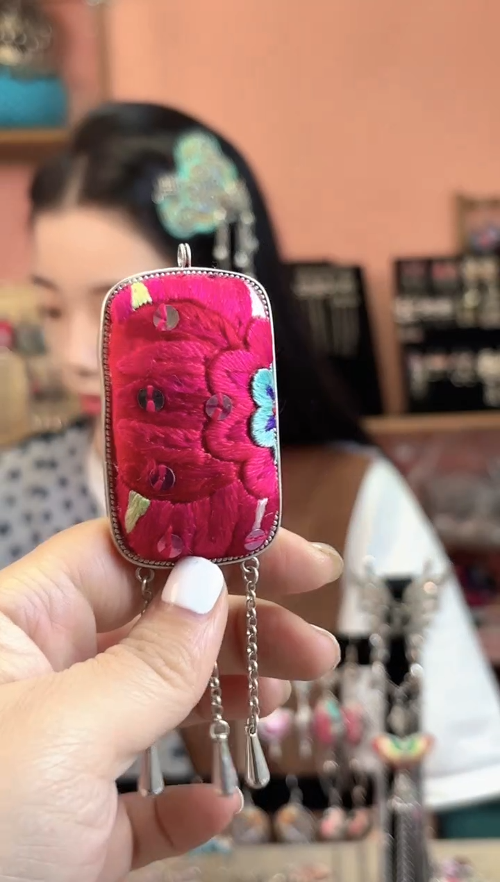 织绣艺枝独绣老绣饰品129