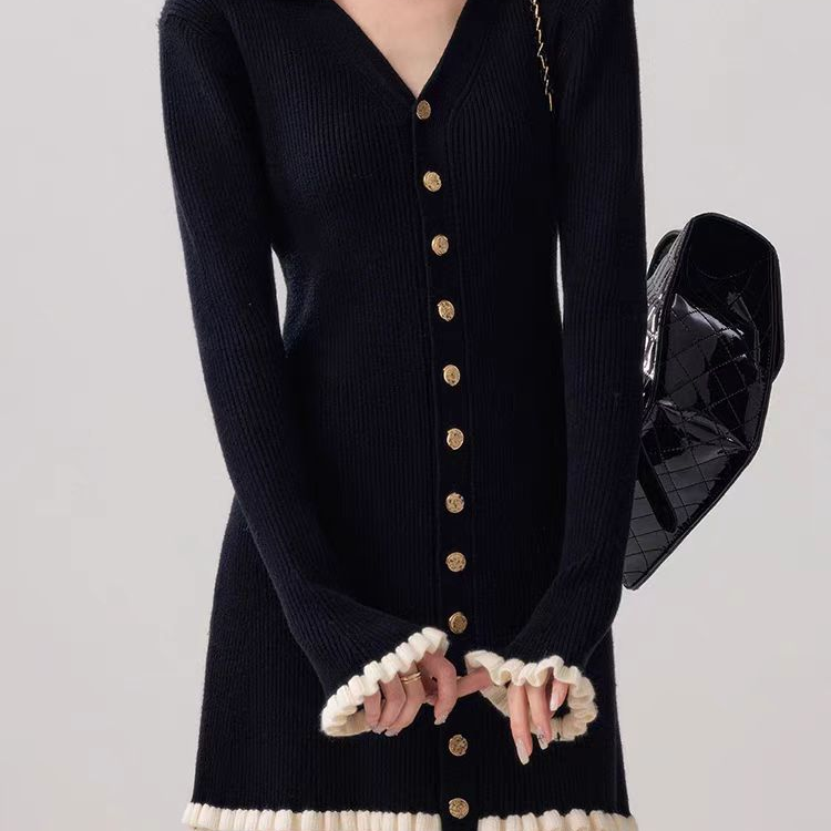 显瘦气质长袖针织时尚百搭打底修身