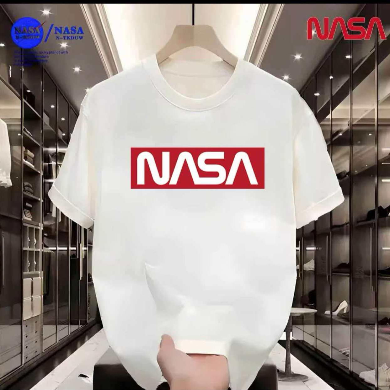 J-1NASA联名纯棉夏季圆领短袖T恤微宽松时尚男女同款休闲百搭