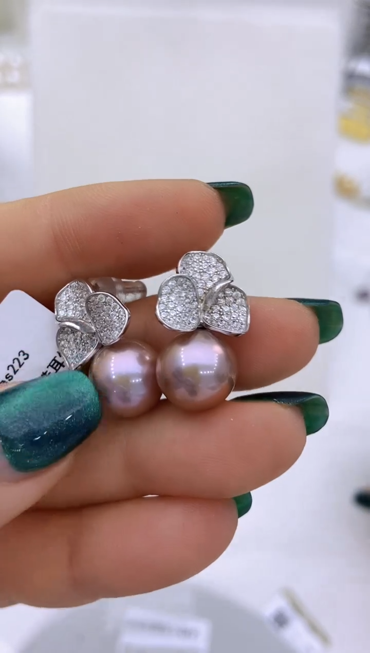 【闪购商品】淡水珍珠耳饰银S925镶嵌56